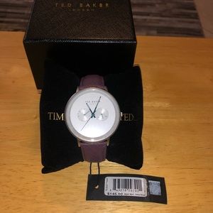 TED BAKER purple leather strap watch